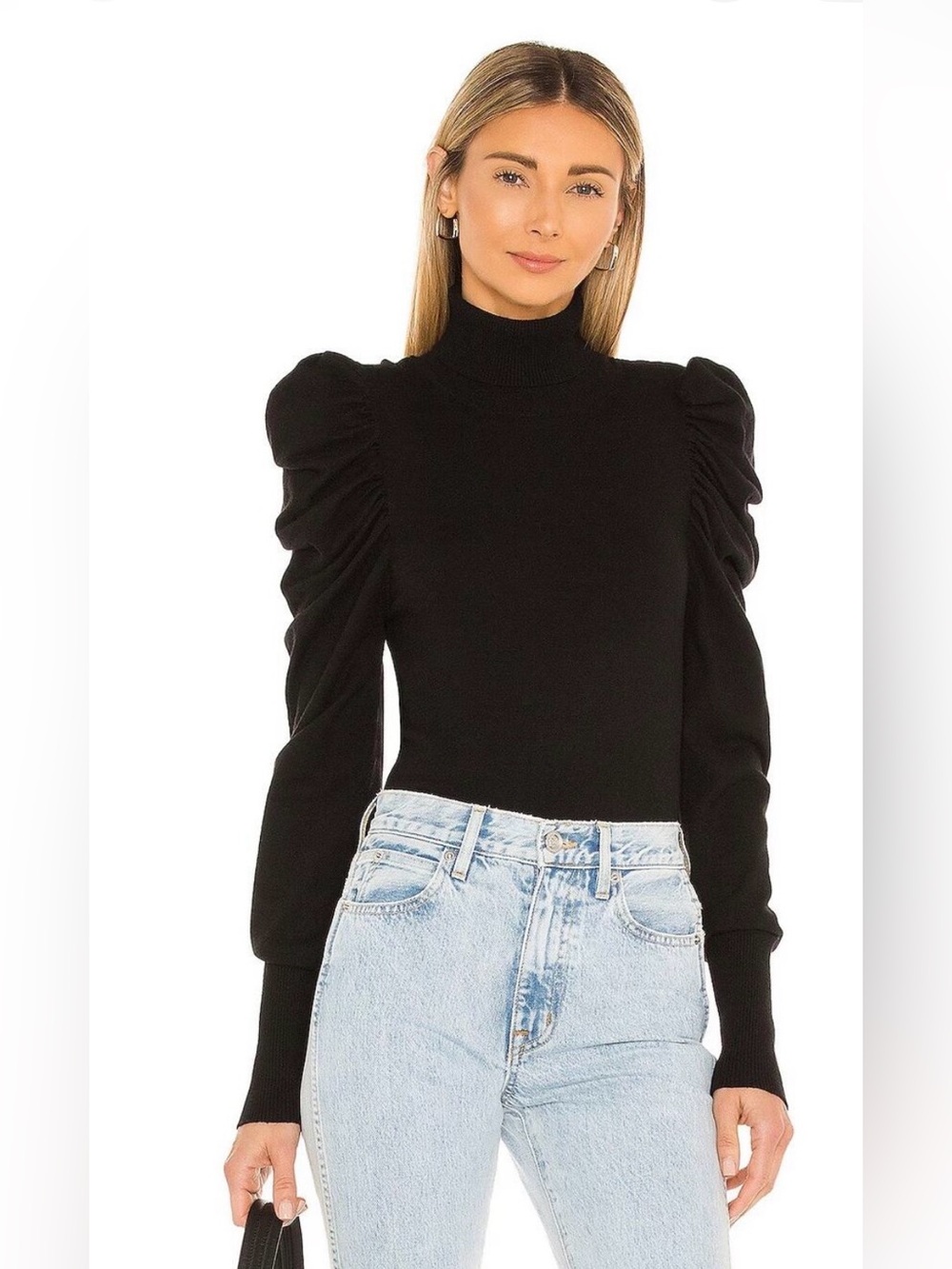 L’Academie Black Larra Turtleneck Sweater Size XS